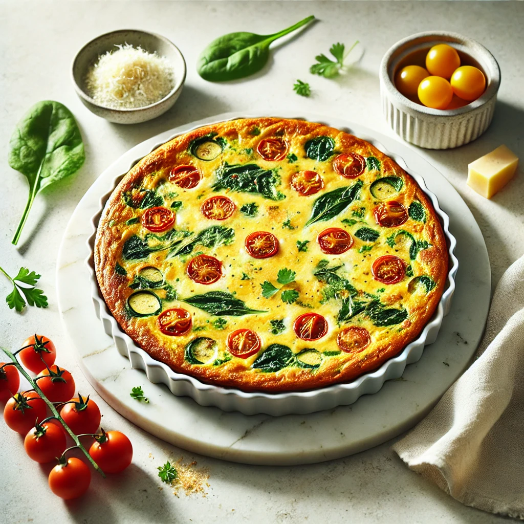 Frittata Frittata – Three Cheese, Spinach, and Tomato